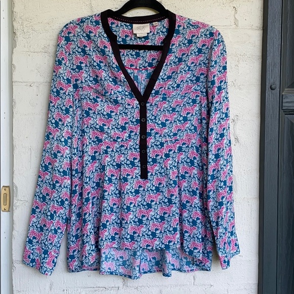 Anthropologie Tops - Anthro Vanessa Virginia Honore tiger print blouse